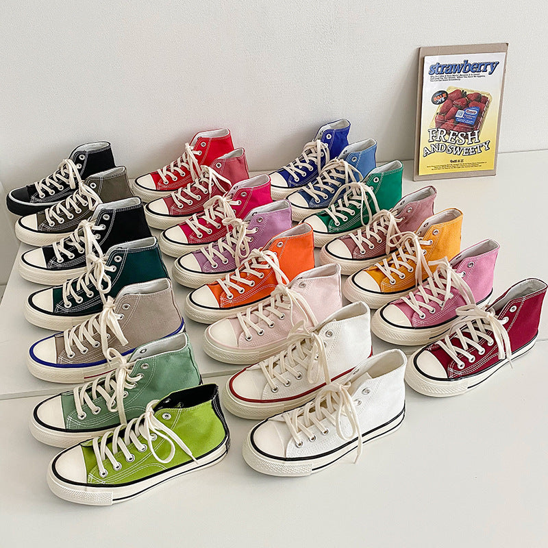 Women's Classic White Black Board Korean Style Canvas Shoes Newgew