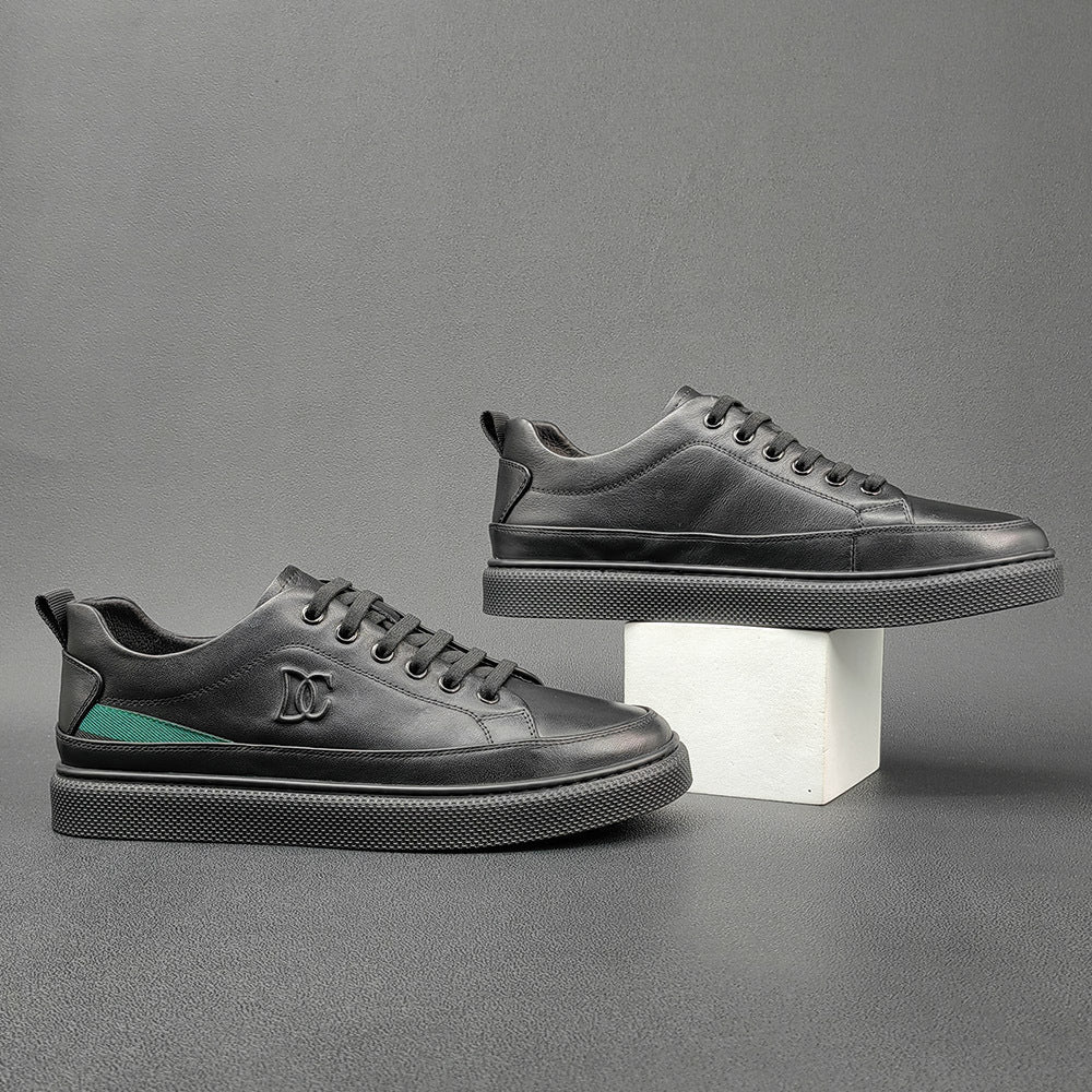 Men Fashion Casual Leather Flat Skate Shoes Newgew Shoes
