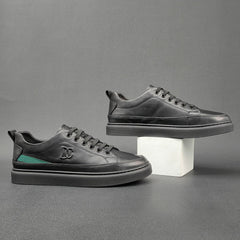 Men Fashion Casual Leather Flat Skate Shoes Newgew Shoes