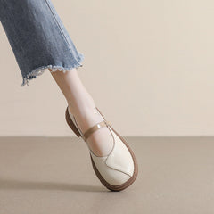 Women Casual Soft Buckle Patchwork Loafers Newgew Shoes