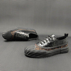 Men Minimalist Breathable Leather Flat Casual Shoes Newgew Shoes