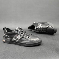 Men Fashion Minimalist Leather Flat Casual Shoes Newgew Shoes