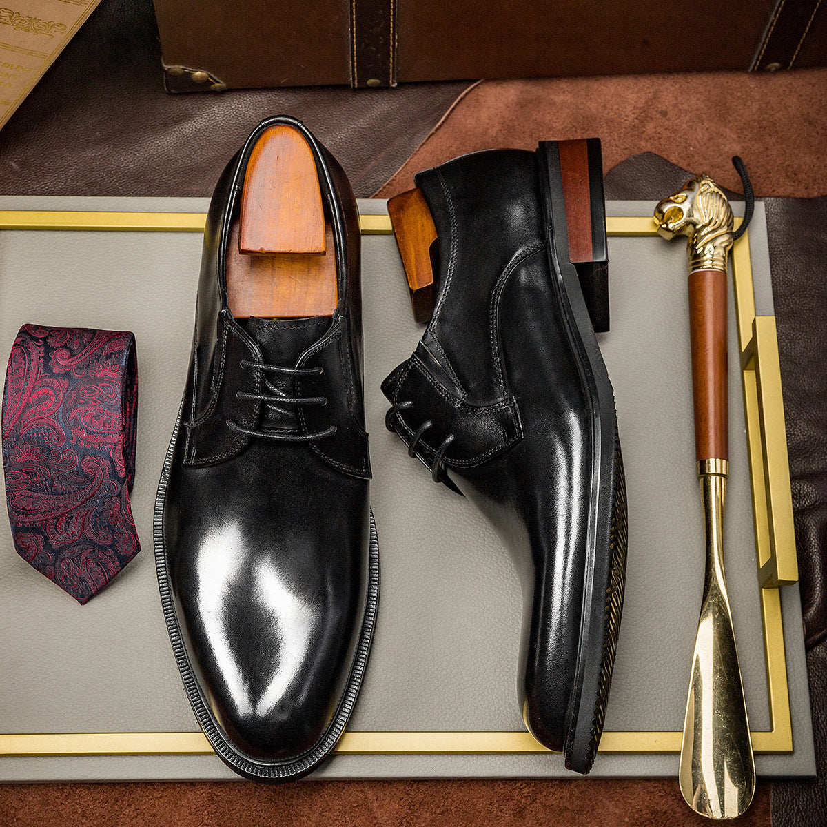 Men Classic Handmade Cowhide Oxford Shoes Newgew Shoes