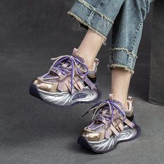 Women Fashion Patchwork Chunky Platform Dad Shoes Newgew Shoes
