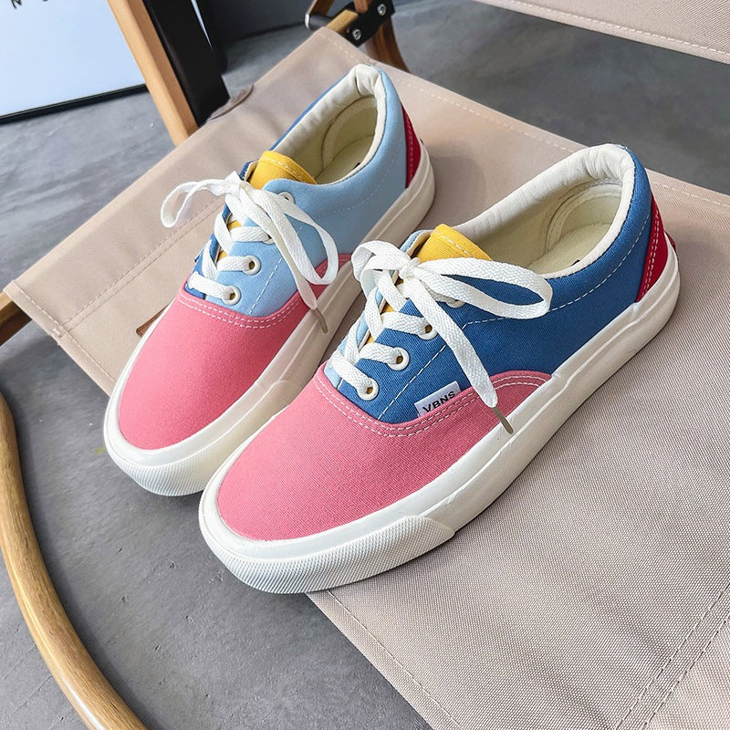 Korean Style Color Matching Stitching Female Cute Canvas Shoes Newgew