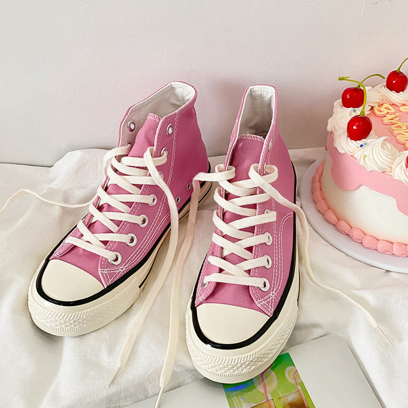 Women's Classic White Black Board Korean Style Canvas Shoes Newgew