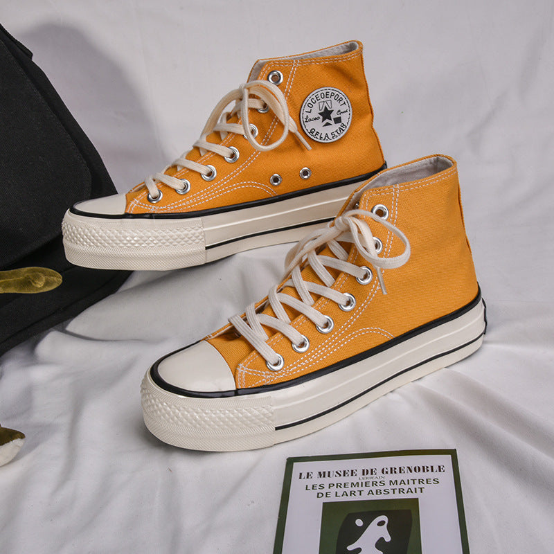 Glamorous Women's Star Platform Hight Increasing Canvas Shoes Newgew
