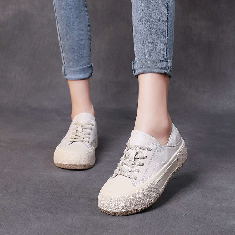 Women Fashion Soft Leather Flat Casual Shoes Newgew Shoes