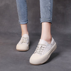 Women Fashion Soft Leather Flat Casual Shoes Newgew Shoes