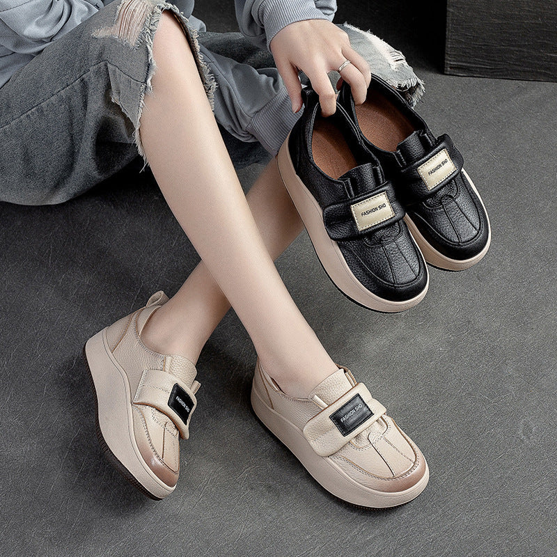 Women Fashion Leather Velcro Tape Casual Shoes Newgew Shoes