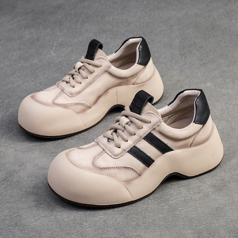 Women Minimalist Fashion Leather Sport Casual Shoes Newgew Shoes
