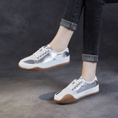 Women Minimalist Soft Leather Casual Training Sneakers Newgew Shoes