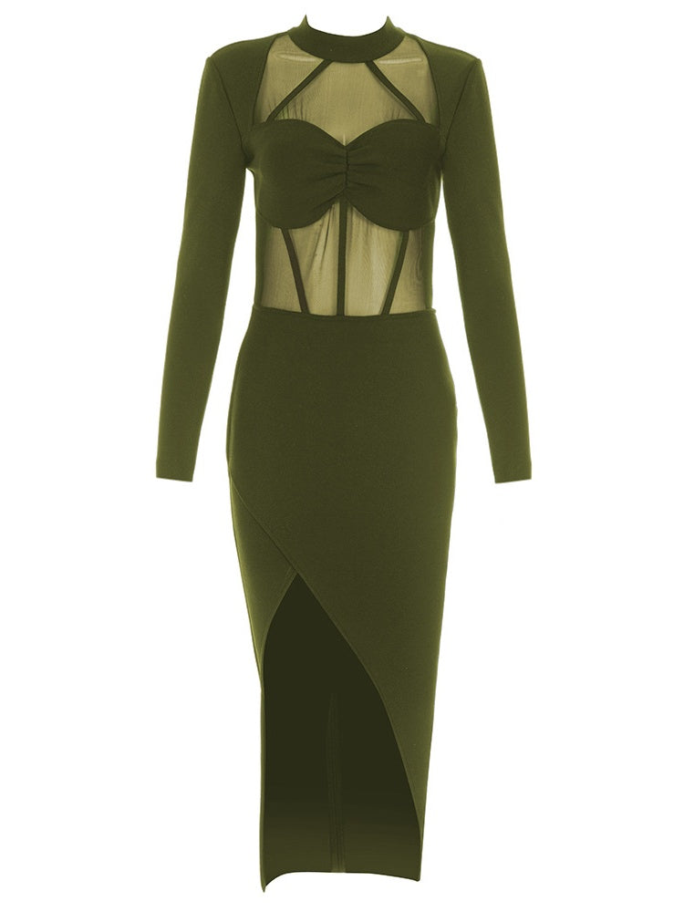Bandage Mesh Bodycon Dress Newgew Dresses