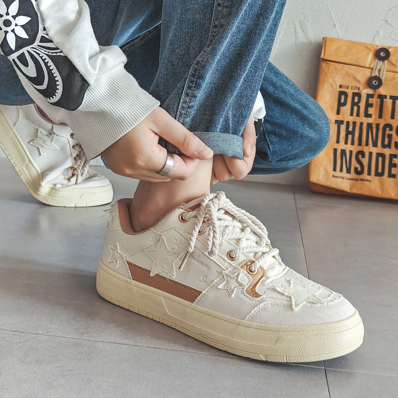Men Fashion Patchwork Canvas Flat Skate Shoes Newgew Shoes
