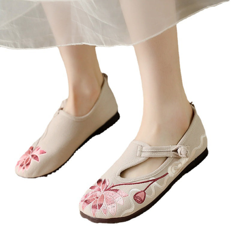 Old Vintage Cloth Ethnic Style Canvas Shoes Newgew