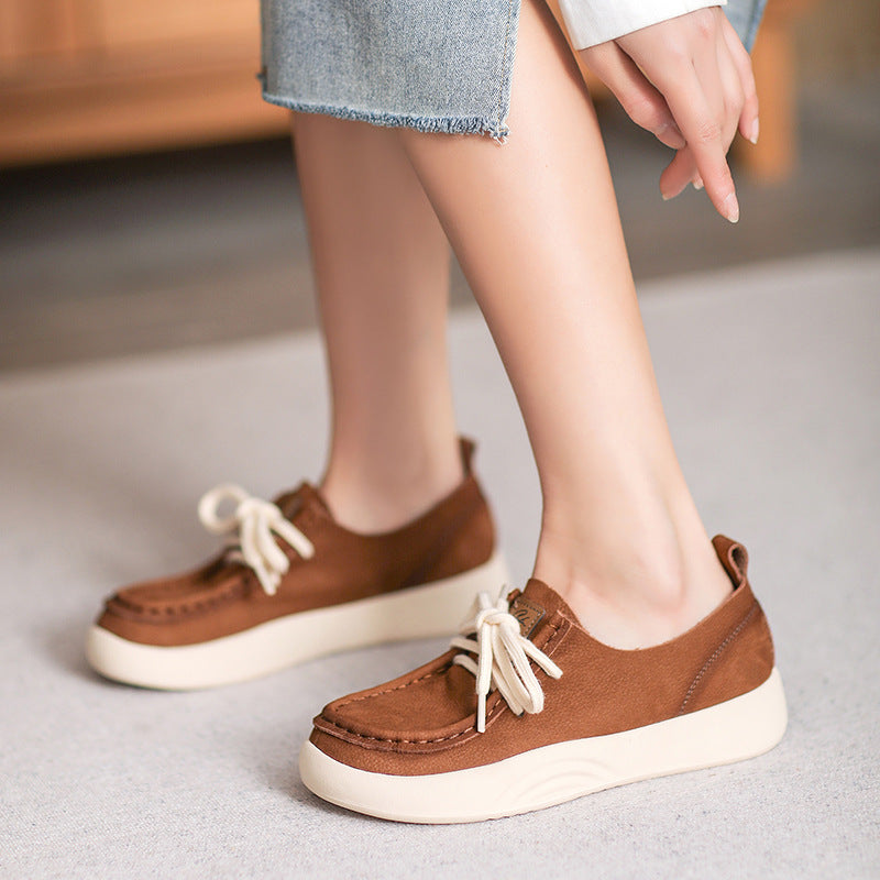 Women Minimalist Leather Soft Flat Casual Shoes Newgew Shoes