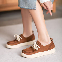 Women Minimalist Leather Soft Flat Casual Shoes Newgew Shoes