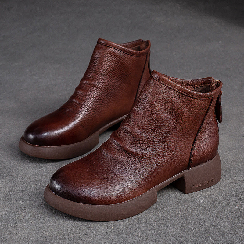 Women Minimalist Soft Leather Casual Ankle Boots Newgew Shoes