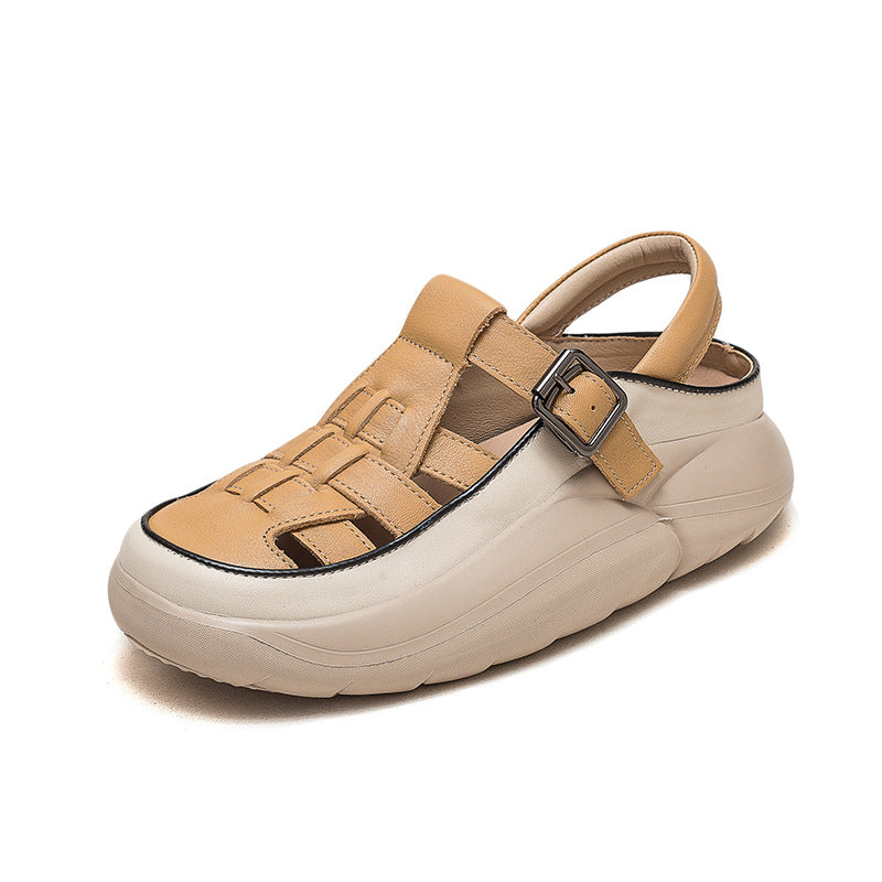 Women Handcraft Plaited Leather Soft Summer Sandals Newgew Shoes