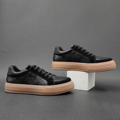 Men Fashion Patchwork Leather Flat Casual Shoes Newgew Shoes