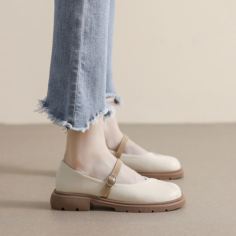 Women Casual Soft Buckle Patchwork Loafers Newgew Shoes