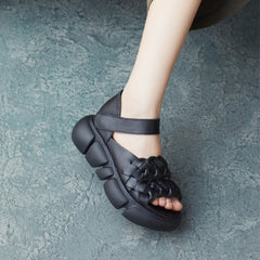 Women Retro Handmade Plaited Leather Summer Sandals Newgew Shoes