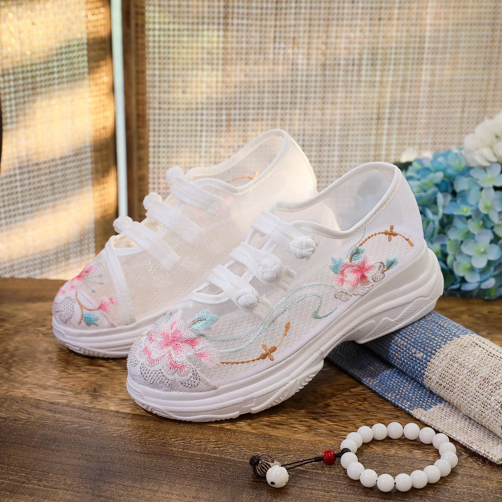 Garden Height Increasing Insole Embroidered Thickened Canvas Shoes Newgew