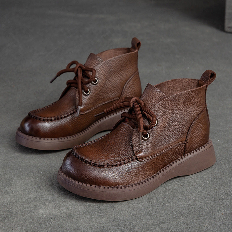 Women Minimalist Soft Leather Casual Ankle Boots Newgew Shoes