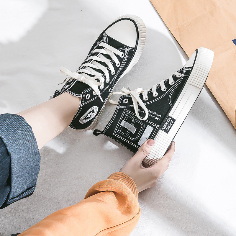 Slouchy Women's Small Pocket Spring Korean Canvas Shoes Newgew