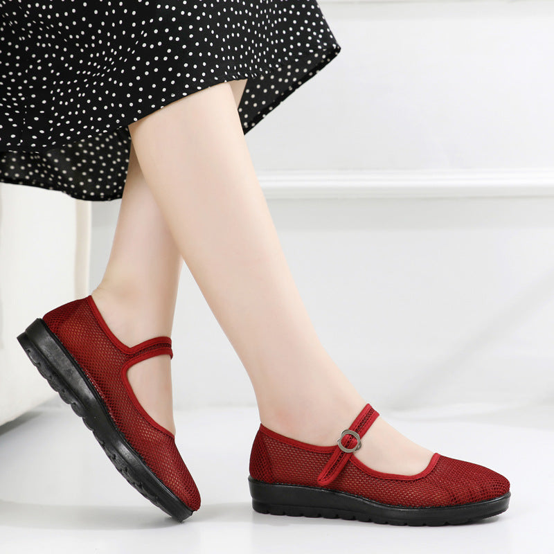 Women's Old Cloth Female Tennis Breathable Mesh Canvas Shoes Newgew