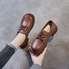 Women Retro Soft Leather Minimalist Casual Shoes Newgew Shoes