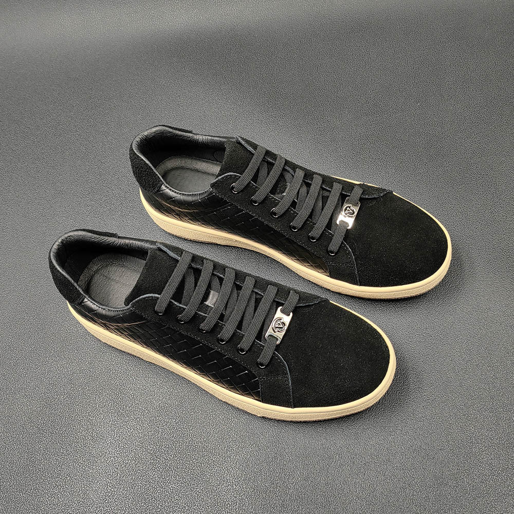Men Fashion Minimalist Patchwork Leather Flat Casual Shoes Newgew Shoes