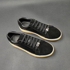 Men Fashion Minimalist Patchwork Leather Flat Casual Shoes Newgew Shoes