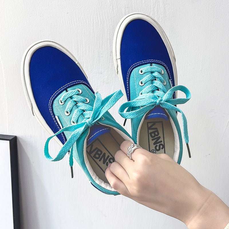 Korean Style Color Matching Stitching Female Cute Canvas Shoes Newgew