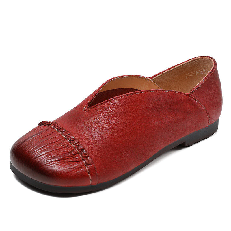 Women Soft Leather Casual Retro Flats Newgew Shoes