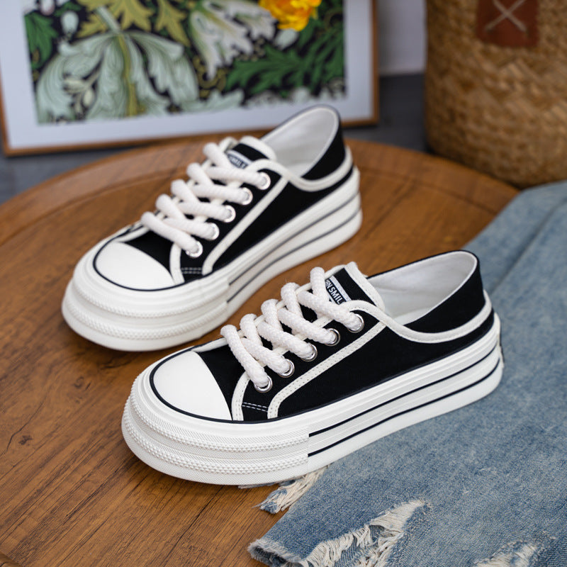 Women's Summer Korean Style Breathable Skate Thick Canvas Shoes Newgew
