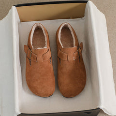 Women Retro Frosted Leather Furred Casual Shoes Newgew Shoes