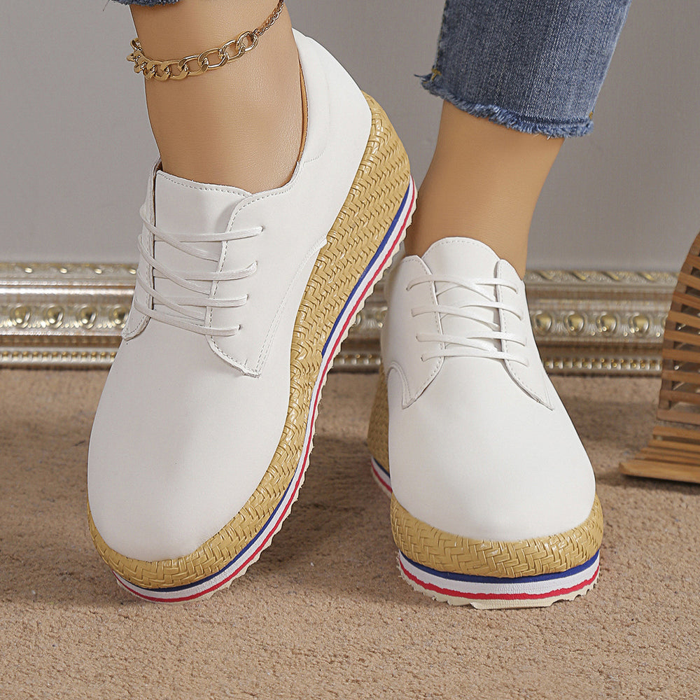 Lace Up Wedge Platform Ankle Sneakers Pairmore