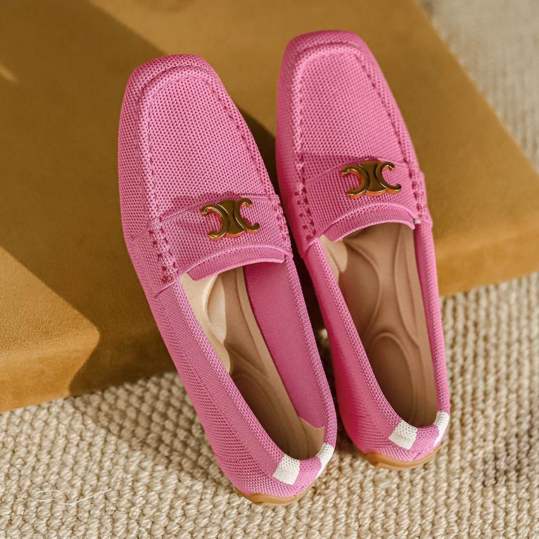 Flat Soft Sole Flying Woven Square Toe Loafers NewGew