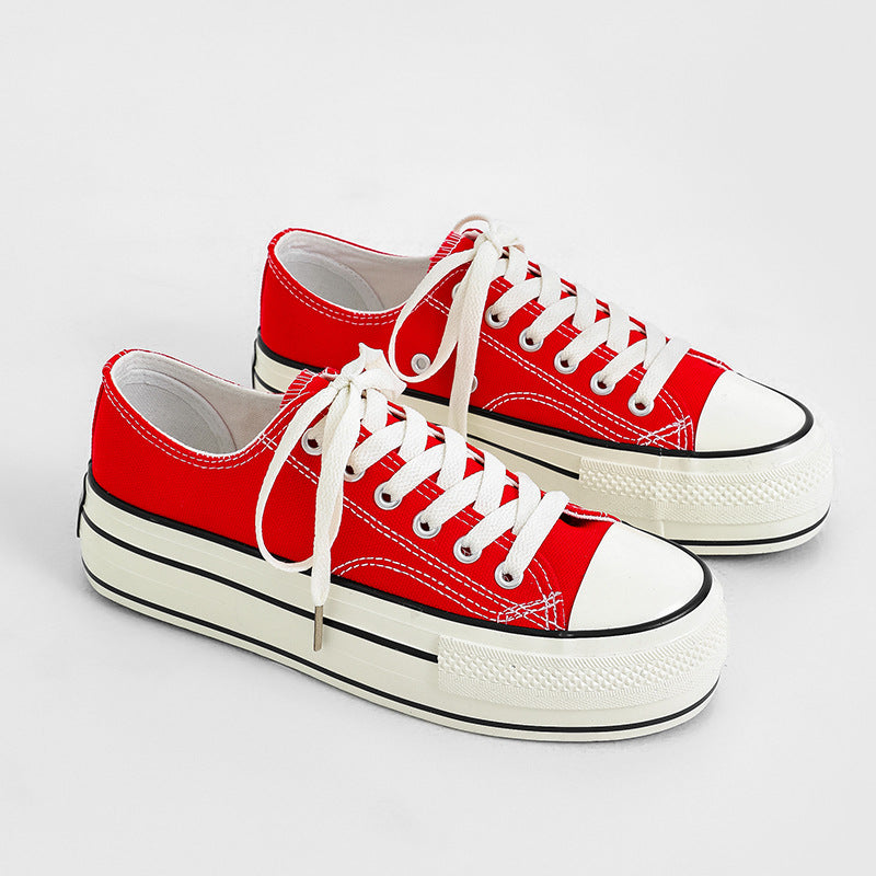 Women's High-low Top Height Increasing Classic Canvas Shoes Newgew
