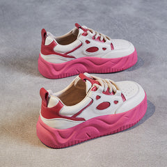 Women Fashion Leather Thick Soled Casual Shoes Newgew Shoes