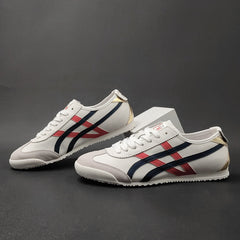 Men Stylish Patchwork Leather Flat Casual Shoes Newgew Shoes