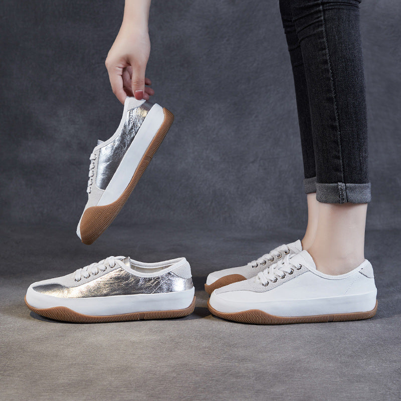 Women Minimalist Soft Leather Casual Training Sneakers Newgew Shoes