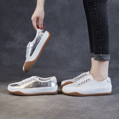 Women Minimalist Soft Leather Casual Training Sneakers Newgew Shoes
