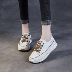 Women Fashion Leather Thick Soled Skate Casual Shoes Newgew Shoes