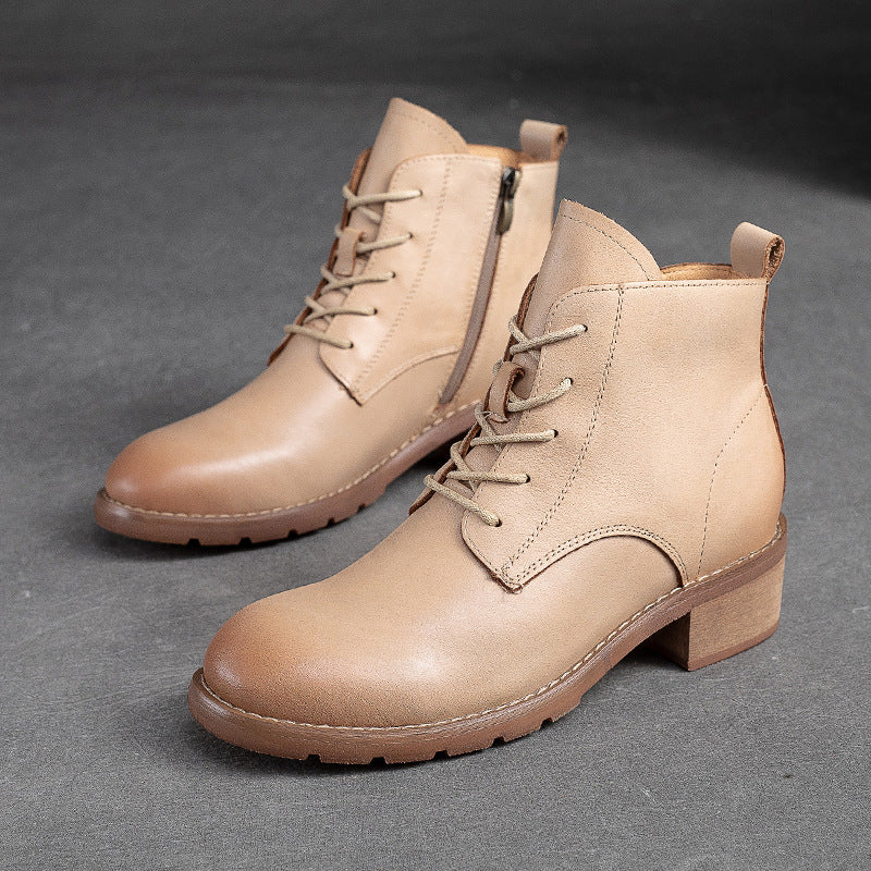 Women Classic Minimalist Chunky Heel Ankle Boots Newgew Shoes