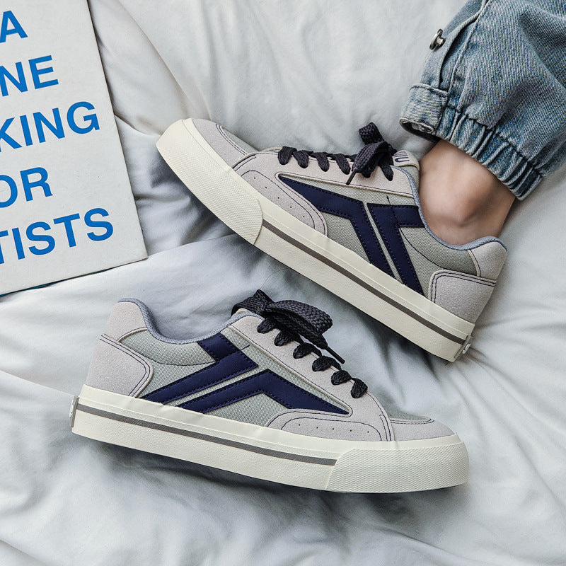 Men Fashion Patchwork Canvas Casual Skate Shoes Newgew Shoes