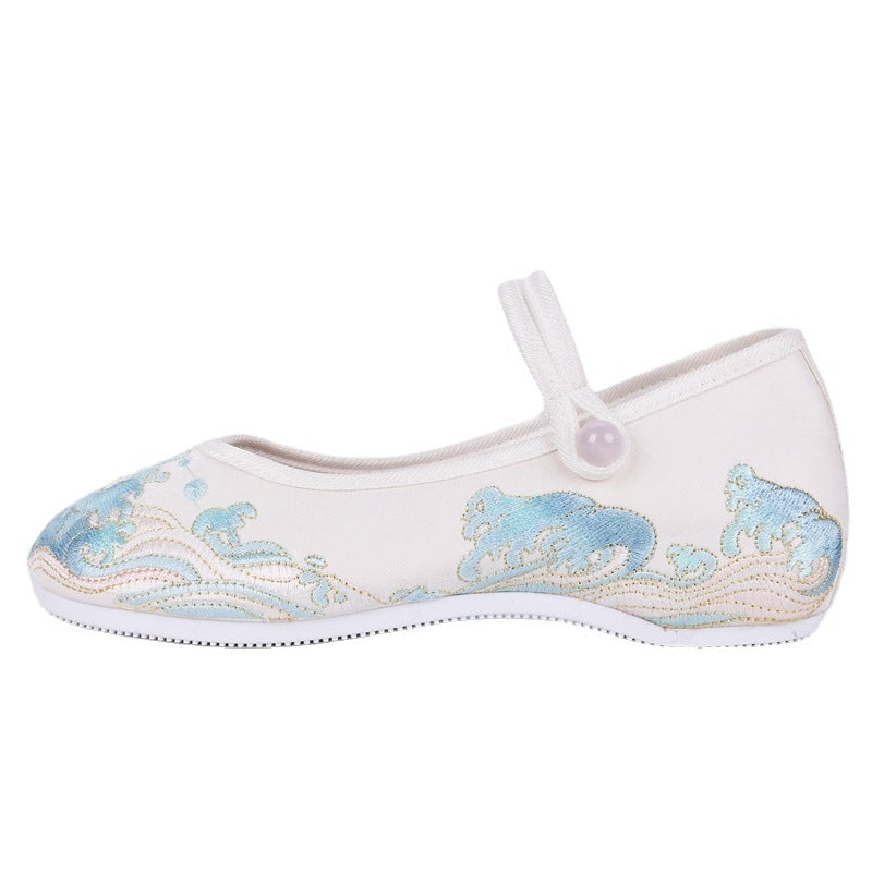 Women's Ancient Style Old Beijing Cloth Low Canvas Shoes Newgew