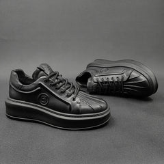 Men Minimalist Leather Thick Soled Casual Shoes Newgew Shoes