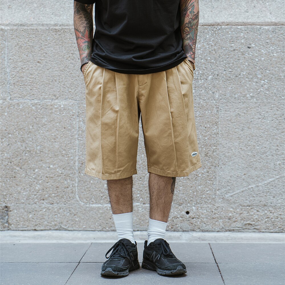 Pleated Front Knee Length Skater Shorts Newgew